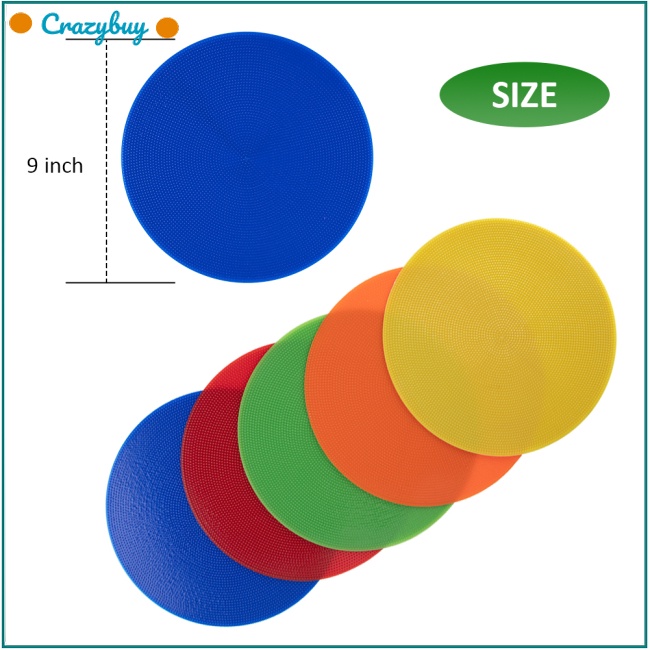Cr 10 pcs football non-slip floor markers flat spot dish tennis landmark mat for kids soccer training classroom
