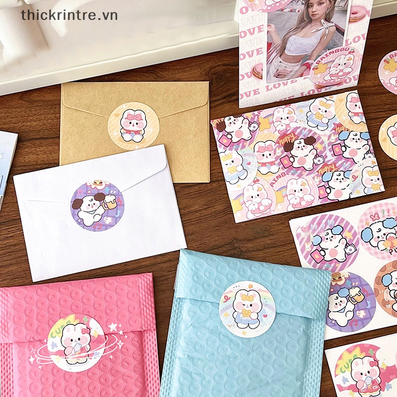 Thi 1pc / cuộn phim hoạt hình hình dán dễ thương tự làm voi trang trí phong bì bao bì cảm ơn bạn ghi chú dính nhãn dán quà tặng con dấu vn