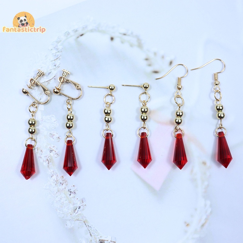 1 cặp genshin impact tartaglia bông tai anime trang sức cosplay childe bông tai nam nữ phụ kiện hợp thời trang quà tặng mới