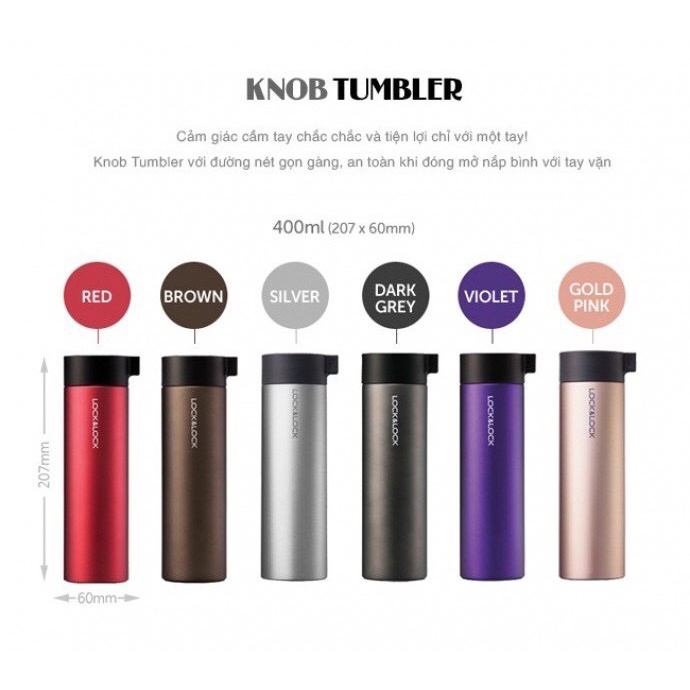 Bình giữ nhiệt LOCK&LOCK 400mL Knob Tumbler - LHC4121