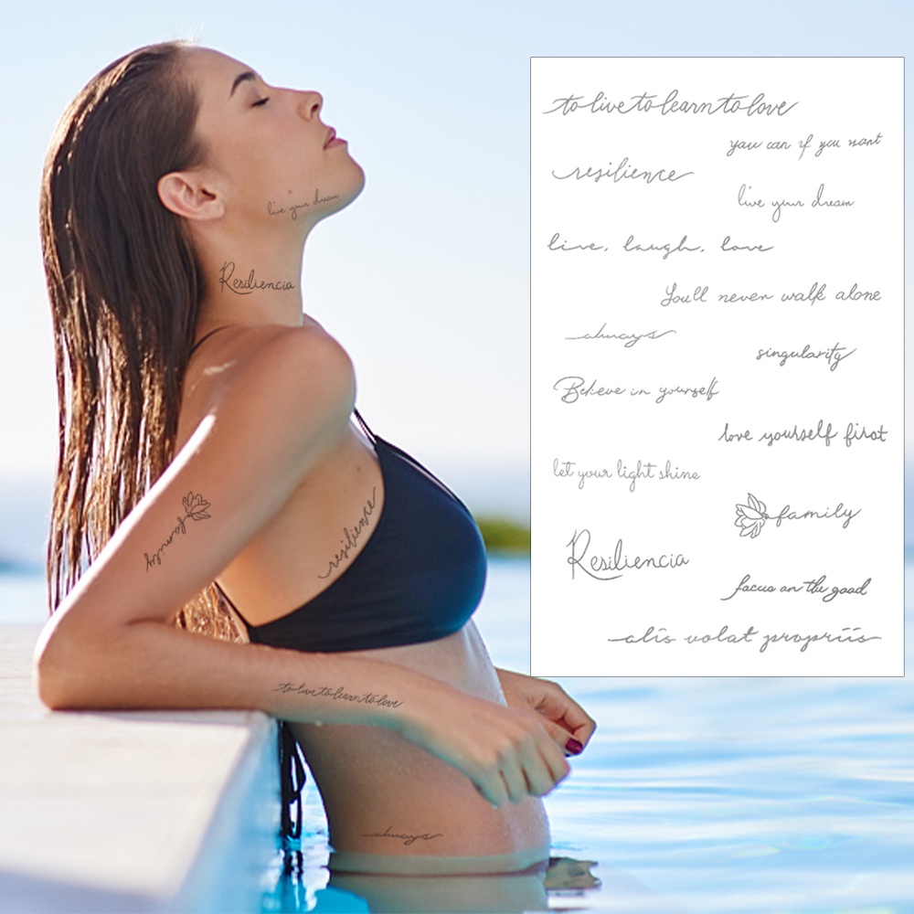 Đen Miếng Dán Hình Xăm Ngón Tay / Cơ Thể Chống Thấm Nước Độc Đáo