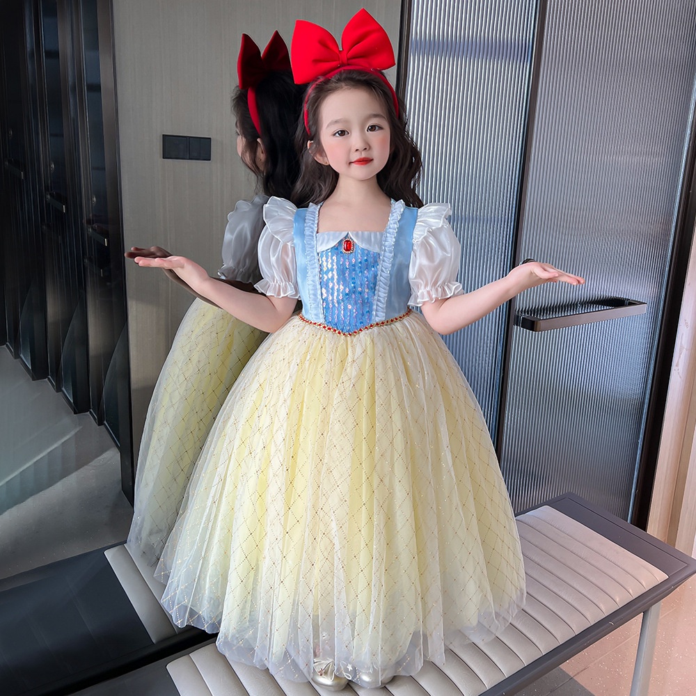 Cô gái mặc váy bạch tuyết 2023 váy elsa mới cho trẻ em váy sinh nhật halloween cos dress