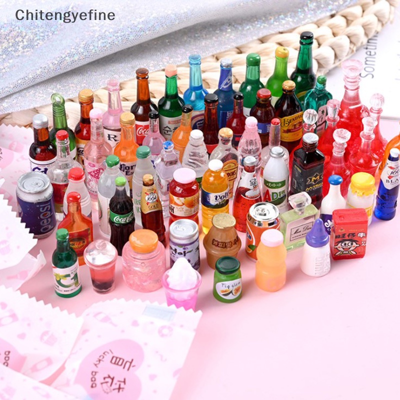 Ctye 10 cái non-repetitive miniature mô phỏng thực phẩm căng thẳng độ bền đồ chơi mini drink fine