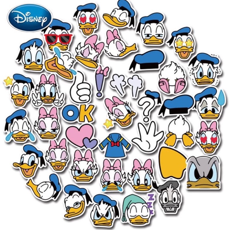 Sticker Vịt Donald Dunk Disney 30-60 cái ép lụa/Hình dán Vịt Donald