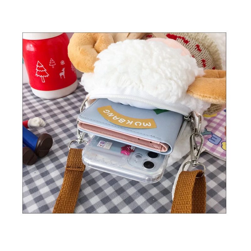 Túi Đeo Chéo Hình Thú Nhồi Bông Dễ Thương Phong Cách Hàn Quốc Nữ