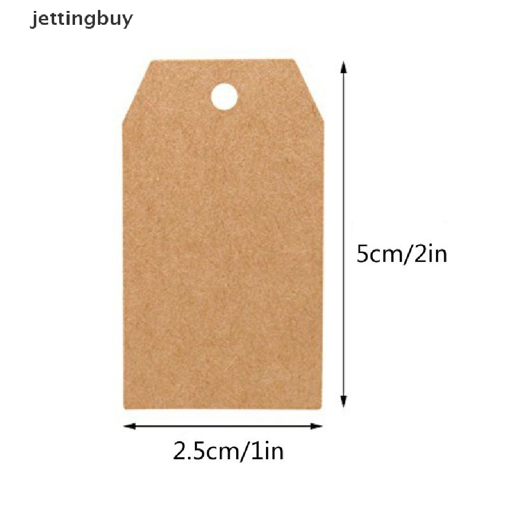 Bộ 100 Thẻ Giấy Kraft Nâu Có Lỗ Dùng Trang Trí Quà Cưới Hoặc Tiệc Tùng QDD