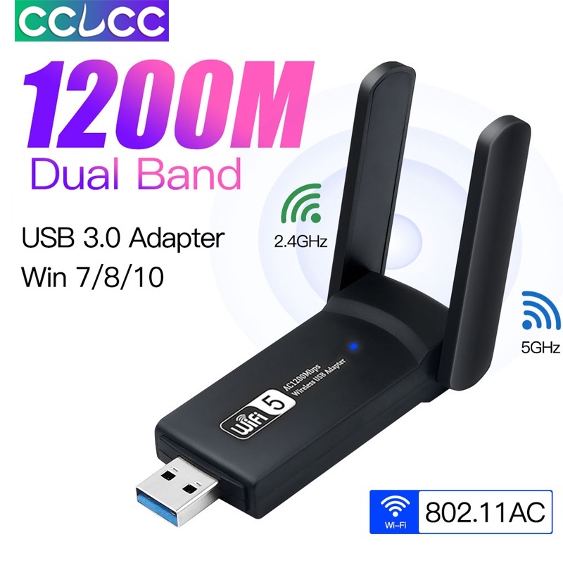 Usb Phát WiFi 1200Mbps 3.0 Băng Tần Kép 2.4G / 5Ghz WiFi 5dBi Cho PC / Laptop / Desktop Mac OS X