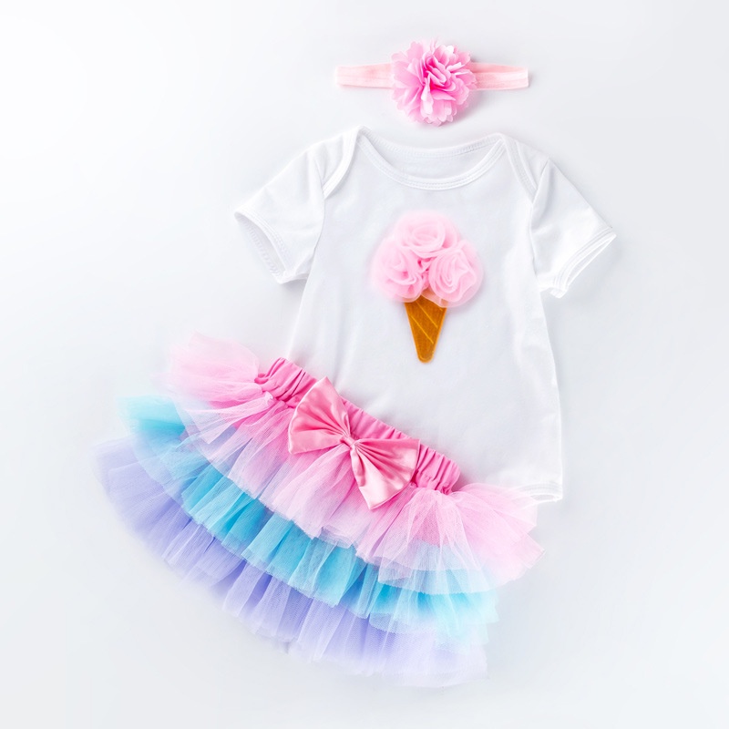 Set Áo Váy Tutu Cho Bé Gái Sơ Sinh 0-2 Tuổi
