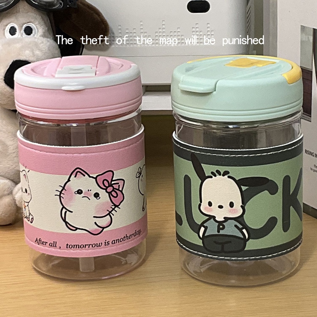 Cốc Uống Nước Có Ống Hút Tách Trà Cho Cún Cưng