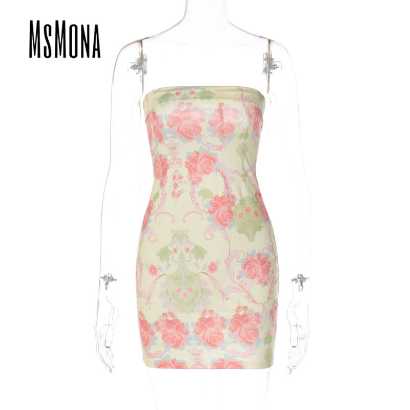 Đầm Hoa Không Tay Hở Vai Thời Trang 2023 Dành Cho Nữ