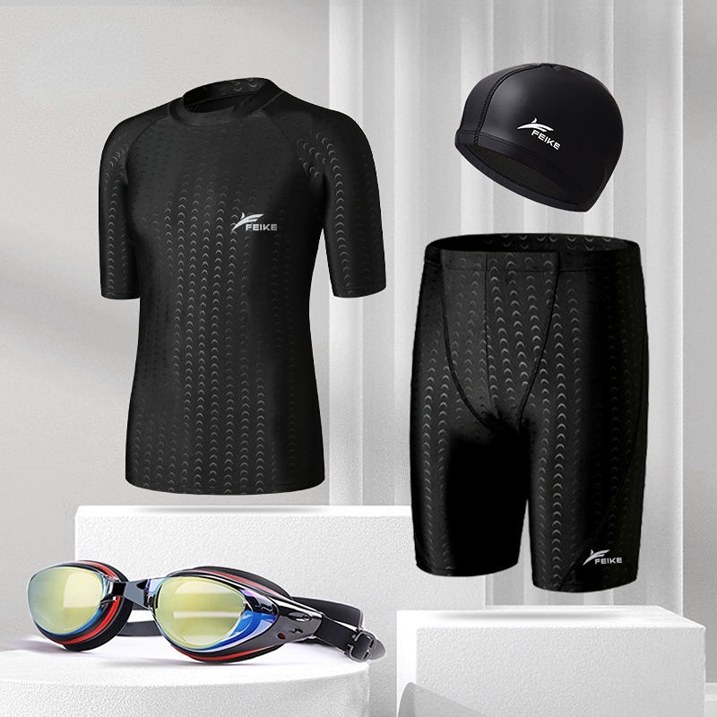 Bộ Đồ Bơi / Kính Bơi / Mũ Bơi Giả Da Cá Mập Nhanh Khô Chuyên Nghiệp Cho Nam