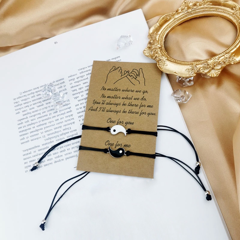 2 Vòng Tay Âm Dương Dây Thừng Có Thể Điều Chỉnh Cho Bạn Thân / Bạn Trai / Bạn Gái