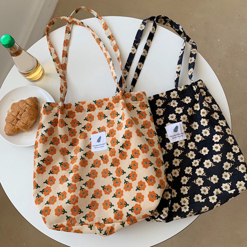 Fancy Túi Mua Sắm Đeo Vai Sức Chứa Lớn Bằng Nhung Có Nút Nhấn Có