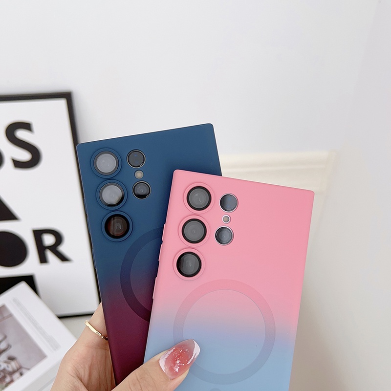 Ốp Điện Thoại Silicone Màu Gradient Cho Samsung S23 S22 S21 Plus Ultra