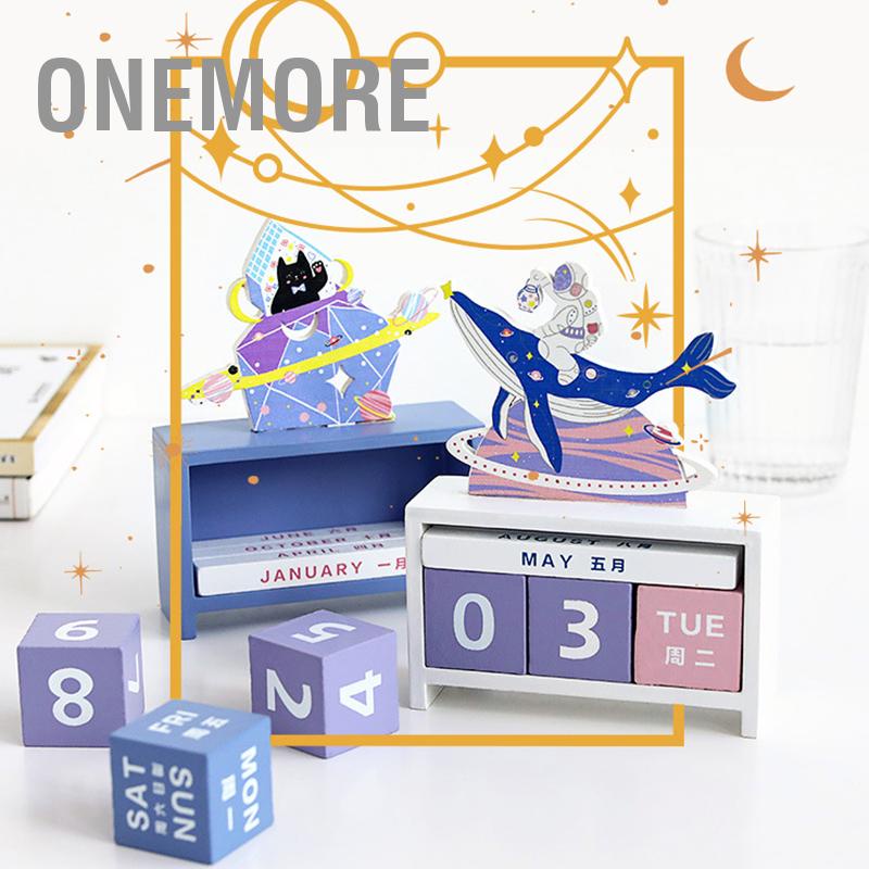 Onemore Lịch Để Bàn Gỗ Trang Trí Nhà Cửa Ngày Vạn Niên Hướng Dẫn Sử Dụng Khối Có Thể Tái Quà Tặng