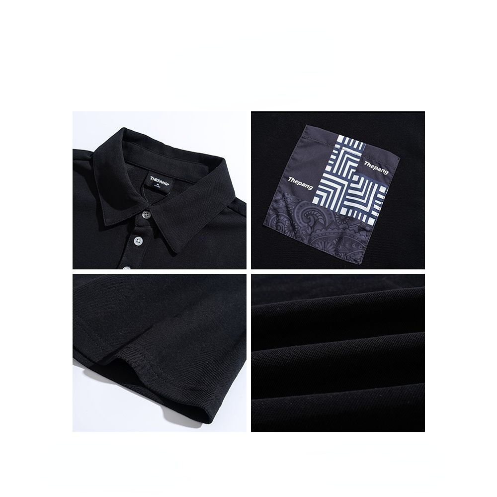 Áo polo Màu Đen Tay Ngắn Dáng Rộng Có Size Lớn M-8XL Dành Cho Nam Giới