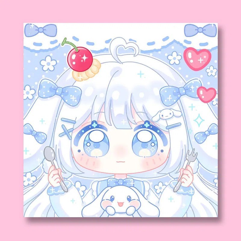 Bộ Tranh Đính Đá 5D Tự Làm Có Khung Dùng Trang Trí Phòng Khách / Phòng Ngủ / Phòng Ngủ / Làm Quà Tặng Cho Bé tranh đính đá kuromi