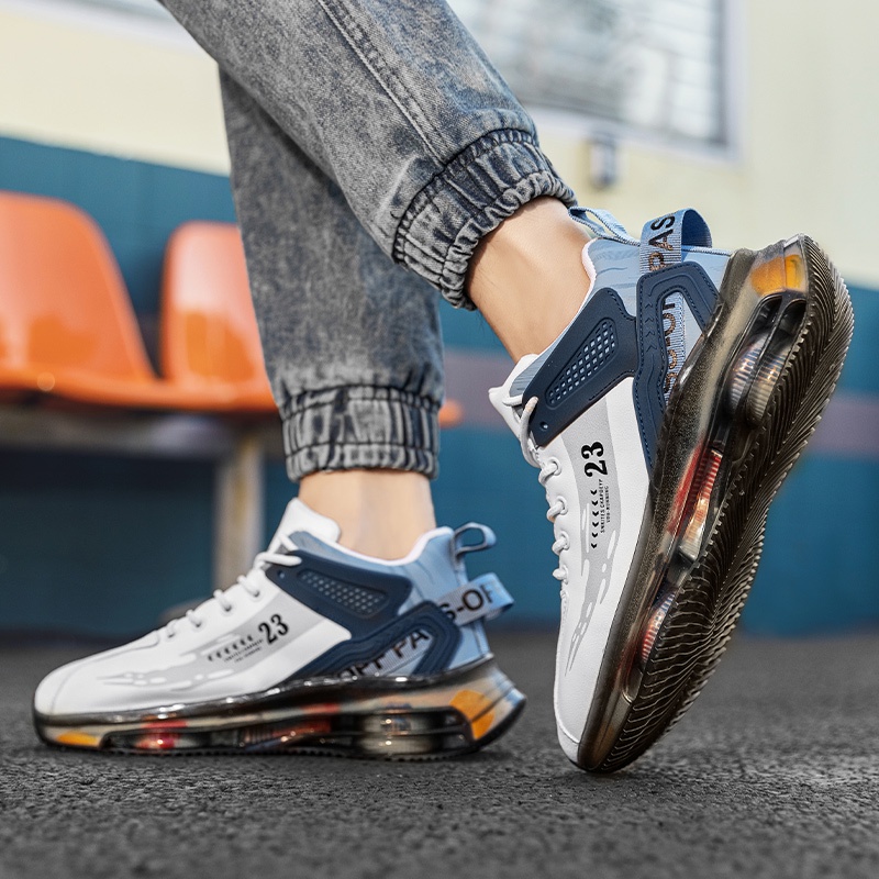 Thời Trang Nam Giày Lưới Thoáng Khí Tăng Chiều Cao Giày Thường Giày Bóng Rổ