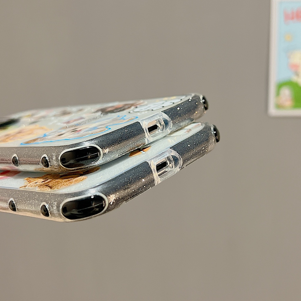 Ốp Điện Thoại TPU Dẻo Trong Suốt Họa Tiết Hoạt Hình Gấu / Mèo Cho iphone 14 13 11 12 Pro Max