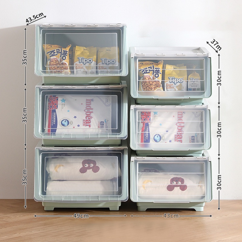 Hộp Nhựa Đựng Đồ Chơi / Quần Áo / Đồ Ăn Vặt Phân Loại Phía Trước Cho Bé