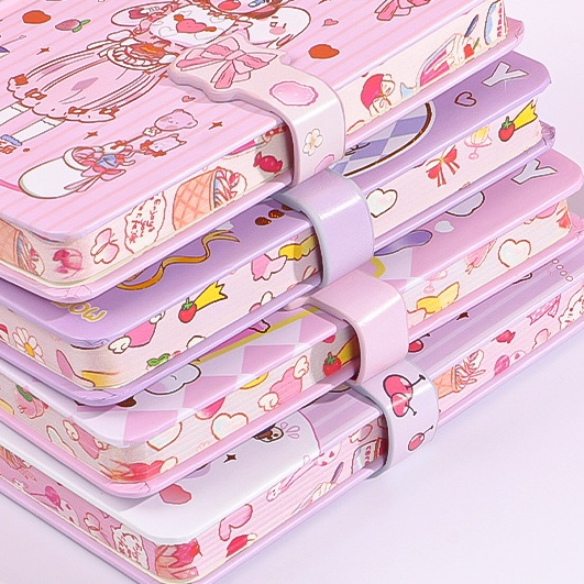 Sổ Tay Khổ A6 64k Có Khóa Nam Châm Màu Sắc Xinh Xắn