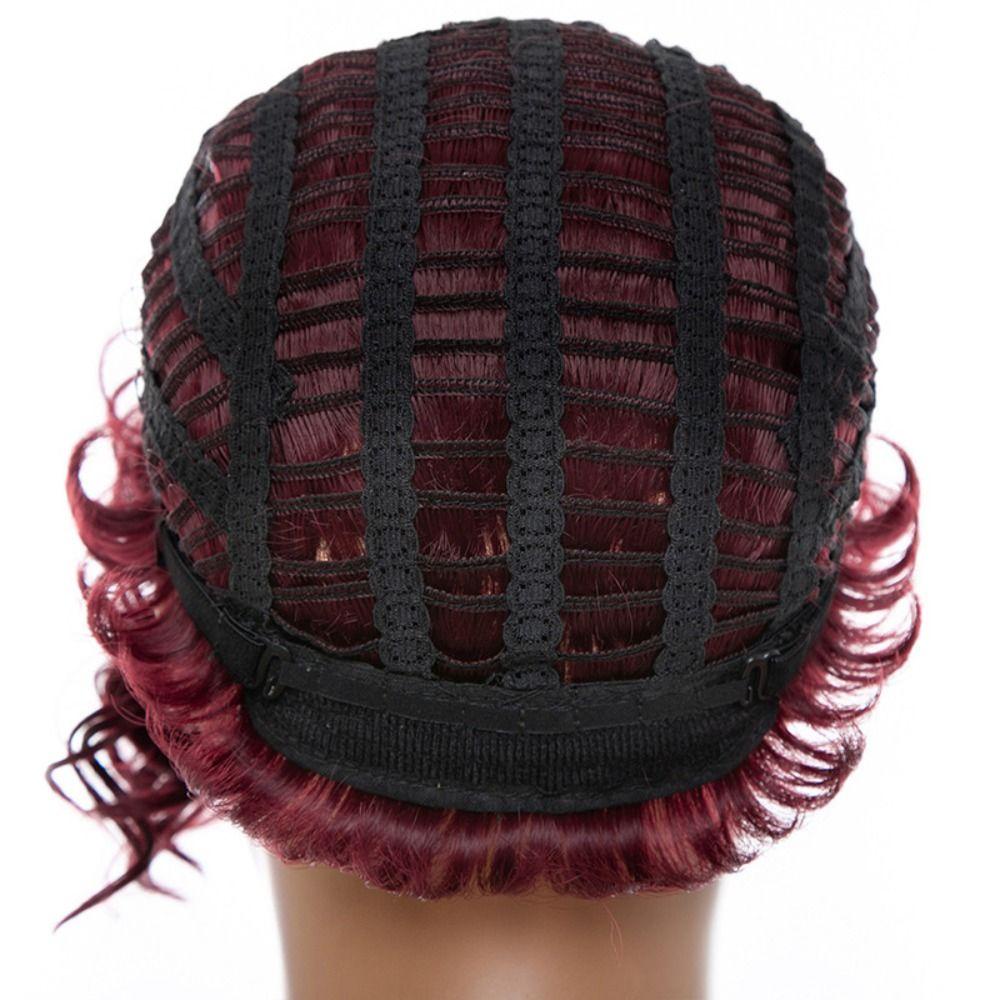 Tóc Giả Ngắn Xoăn Tàng Hình Bằng Sợi Tổng Hợp Thoáng Khí Cosplay Cho Nữ