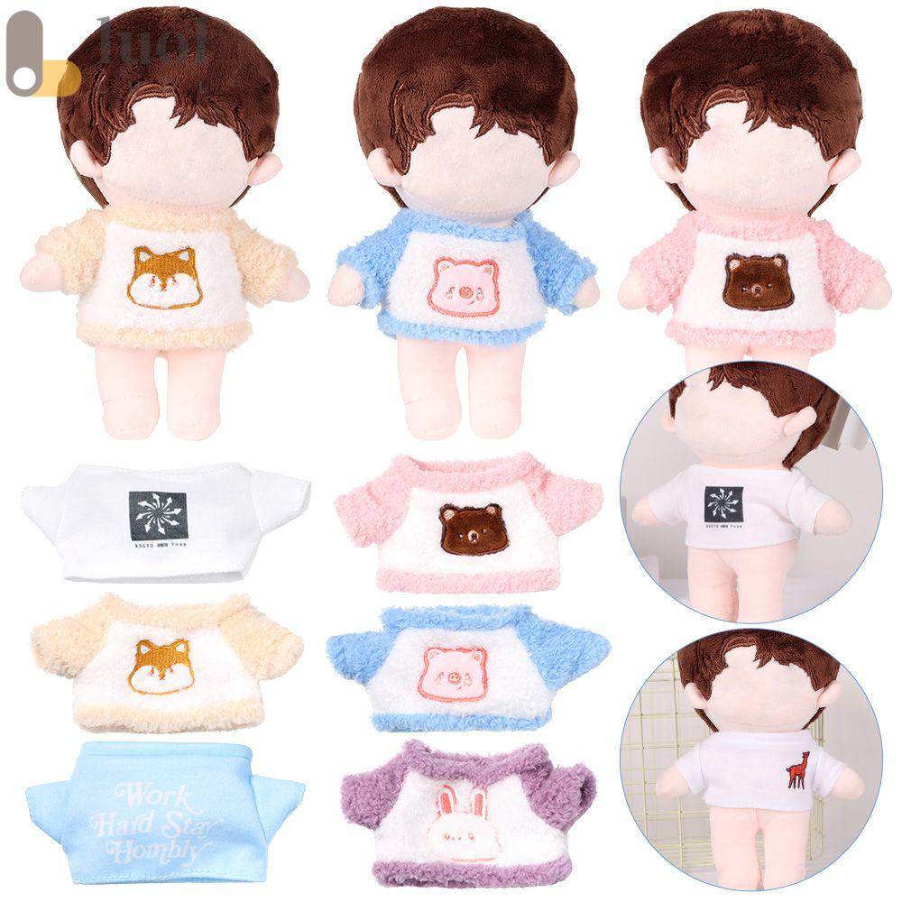 Luolv [Hàng giao ngay]Cho 20 Áo Thun Tay Ngắn Đồ Chơi Búp Bê Barbie Mặc Đầm Cho Búp Bê Ngắn Tay
