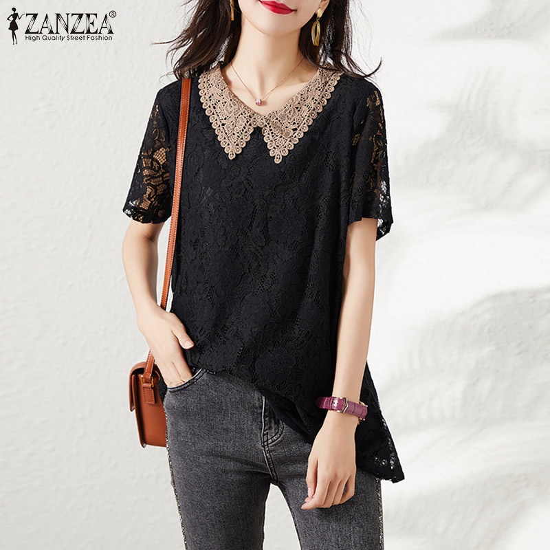 Áo nữ ZANZEA tay ngắn cổ chữ V thời trang quyến rũ