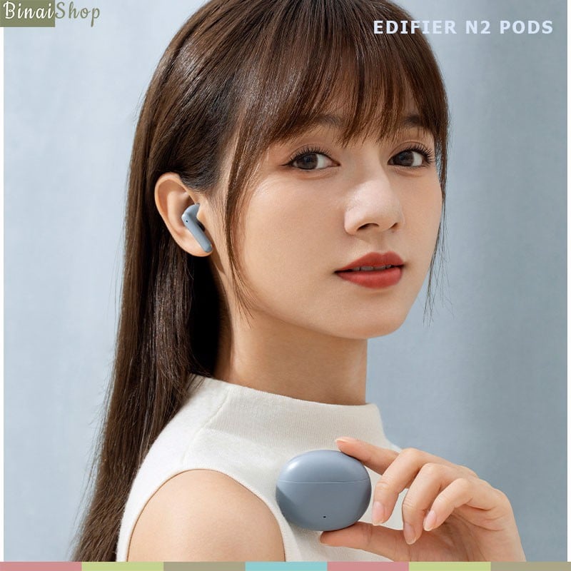 Tai Nghe Nhét Tai Bluetooth V5.1 - Edifier N2 Pods, Chơi Game, Nghe Gọi, Màng Loa 13mm, Thời Lượng 28h