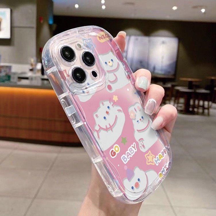 Ốp Điện Thoại Mềm Trong Suốt Chống Sốc In Hình Thỏ Cho IPhone 14 Pro Max 13 12 11 XR XS X 8 7 Plus SE 2020