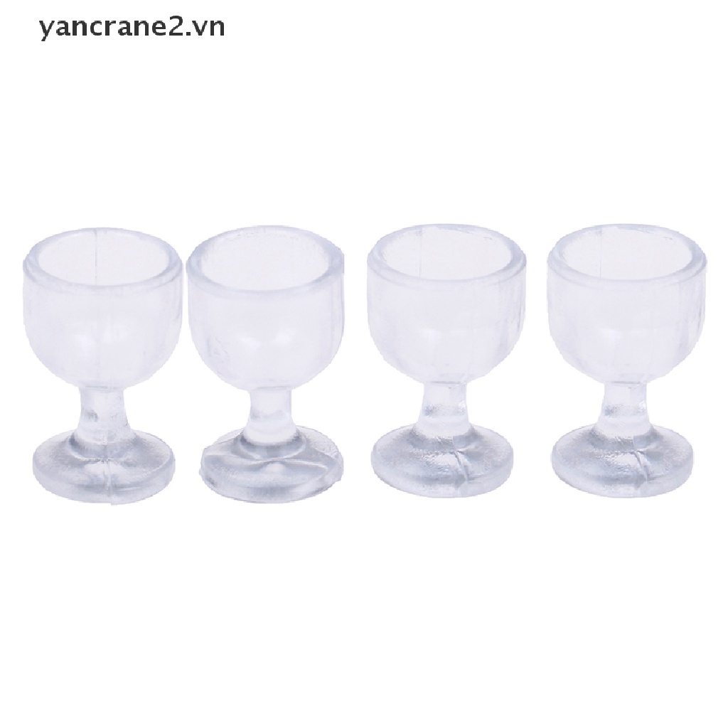 Set 4 Ly Thủy Tinh Uống Rượu Mini Cho Nhà Búp Bê 1: 12 {yancrane2.vn}