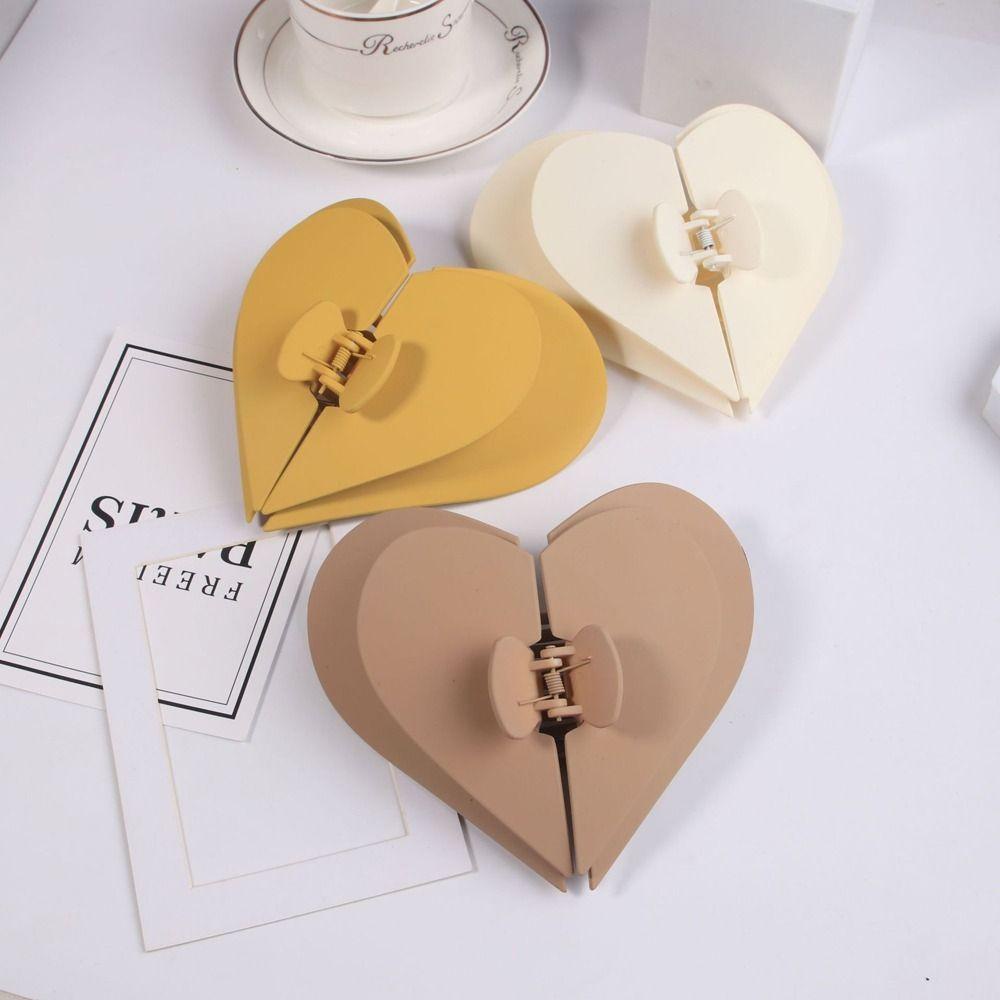 Kẹp Tóc Hình Trái Tim Bằng Nhựa Hai Lớp Thời Trang Hàn Quốc