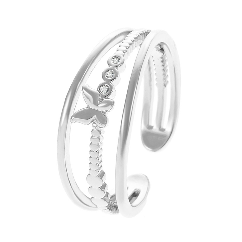 Nhẫn Hở Ba Lớp Họa Tiết Bướm Đơn Giản Thời Trang Cho Nữ