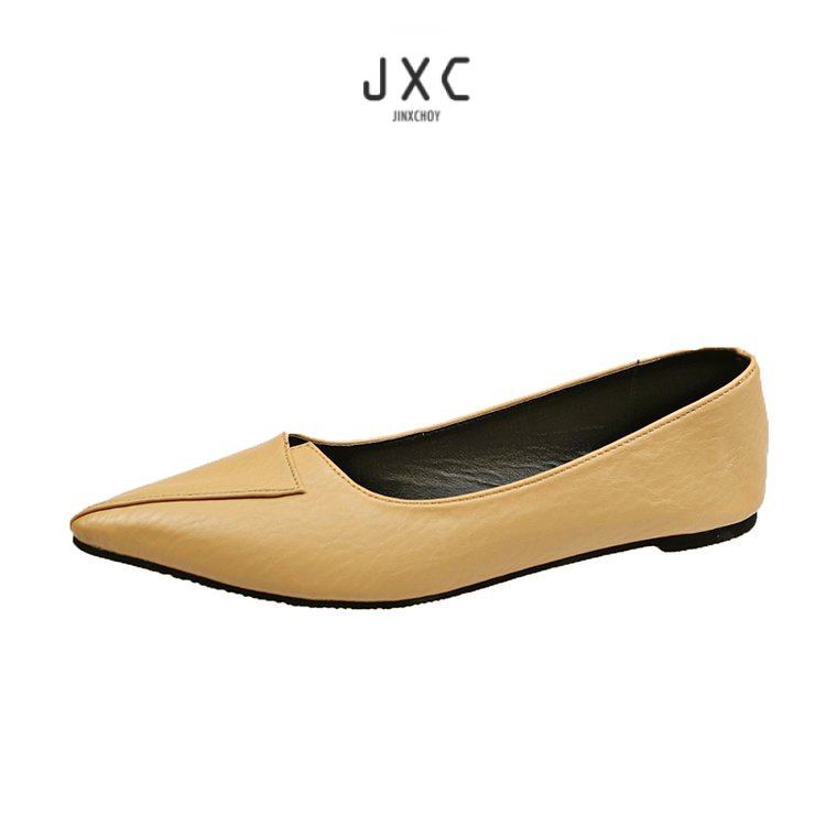 JINxCHOY Giày Búp Bê Mũi Nhọn Đế Thấp Thời Trang Nữ Xinh Xắn