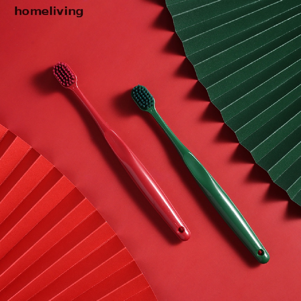 Set 2 Bàn Chải Đánh Răng Lông Mềm Đầu Rộng Kiểu Nhật Bản Cho Cặp Đôi