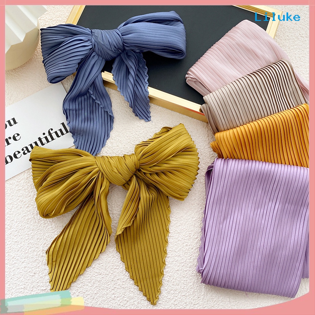 Khăn Choàng Cổ Vuông Mỏng Xếp Ly Viền Lượn Sóng Màu Sắc Đơn Giản Cho Nữ