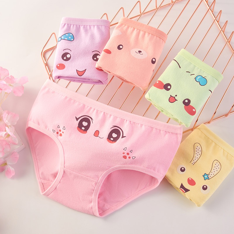 Set 5 Quần Lót Cotton Thoải Mái Thời Trang Cho Bé Gái 2-12 Tuổi