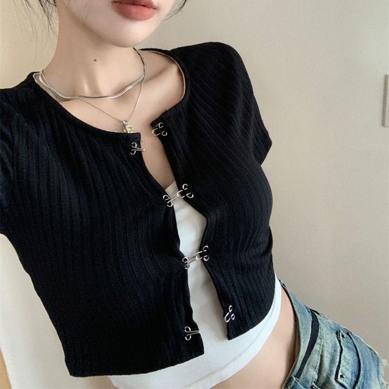 COZOKC Áo Thun Croptop Tay Ngắn Dáng Ôm Thời Trang Quyến Rũ Cho Nữ