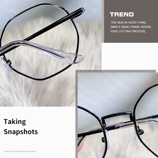 Mắt Kính Gọng Tròn Bằng Kim Loại Chống Tia Bức Xạ Thời Trang Cho Nữ