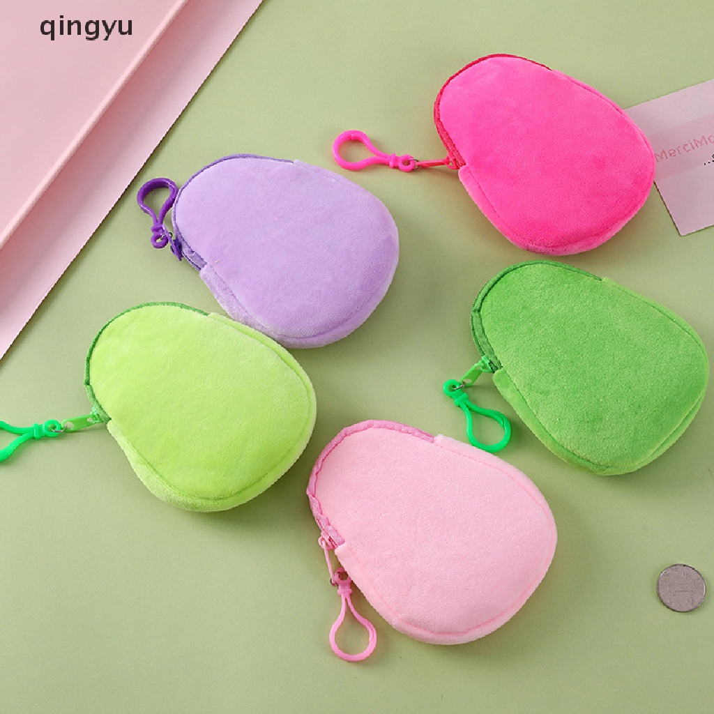 1 Ví Đựng Tiền Xu Hình Quả Bơ Nhồi Bông Mềm Có Khóa Kéo Cho Bé Gái