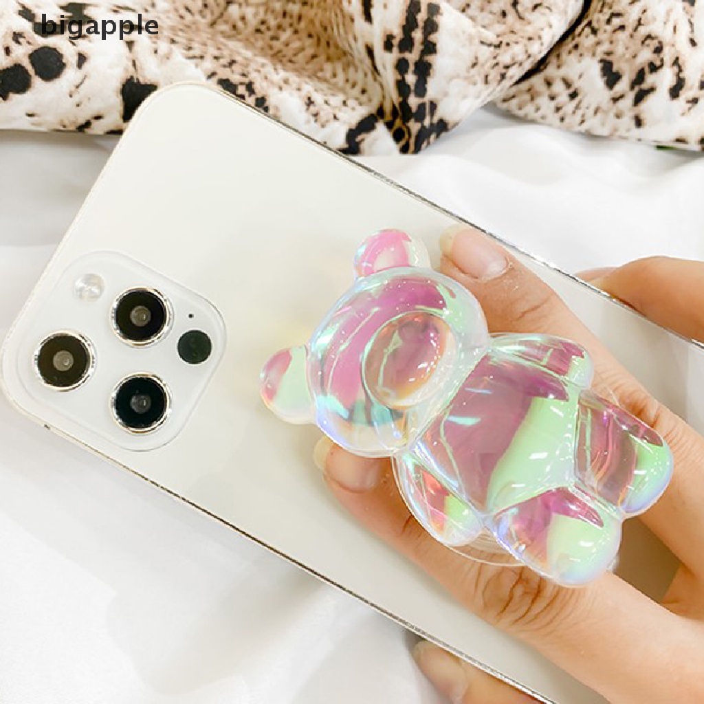 Bigapple Giá Đỡ Điện Thoại Hình Gấu Pha Lê Nhiều Màu 3D Hàn Quốc RDG