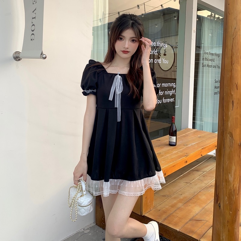 IELGY   Đầm Ngắn Dáng Ôm Thắt Dây Eo Thời Trang Quyến Rũ Cho Nữ