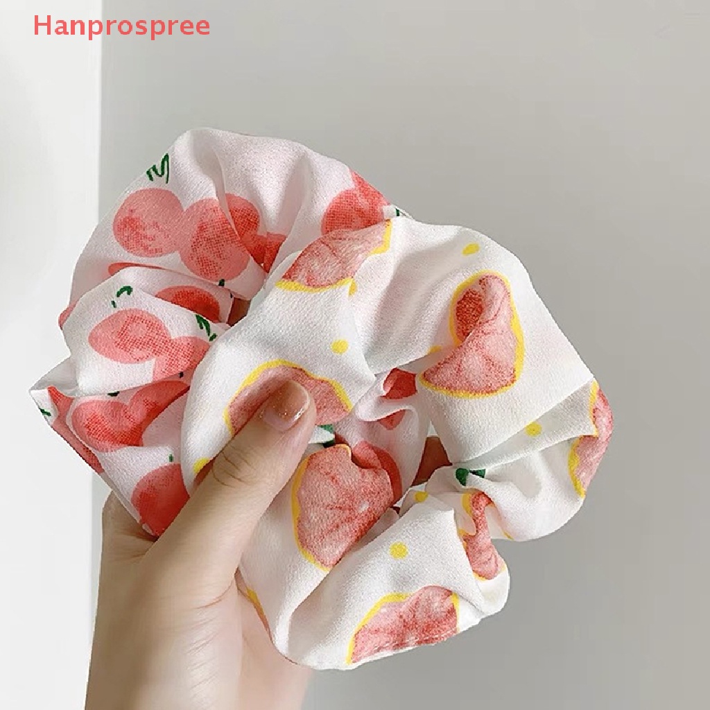 Hanprospree > Dây Cột Tóc In Họa Tiết Trái Bơ / Hoa Ngọt Ngào Dễ Thương Phong Cách Hàn Quốc Cho Nữ
