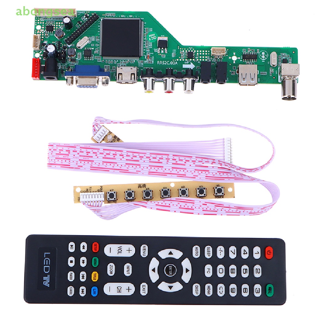 1 Bộ Bảng Mạch Chủ TV LCD RR52C.03A Hỗ Trợ DVB-T DVB-T2 Kèm Remote Điều Khiển
