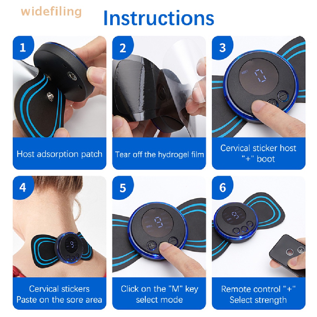 Máy Mát Xa Cổ EMS Màn Hình LCD 8 Chế Độ