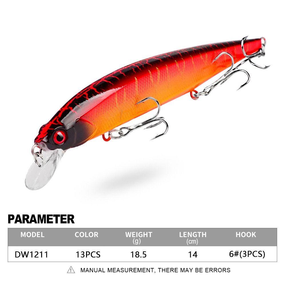 MYRONGVN Set 2 Mồi Câu Cá Giả Mắt 3D 18.5g Kèm 3 Móc Câu