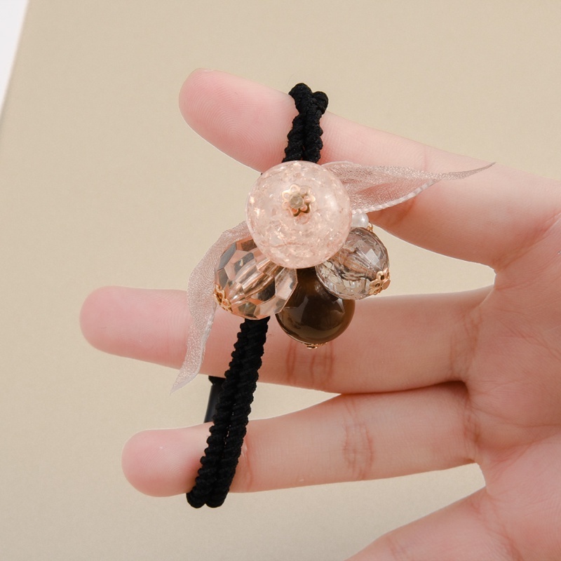 Dây Cột Tóc Ruy Băng Đính Hạt Ngọc Trai Nhân Tạo Co Giãn Thời Trang Hàn Quốc