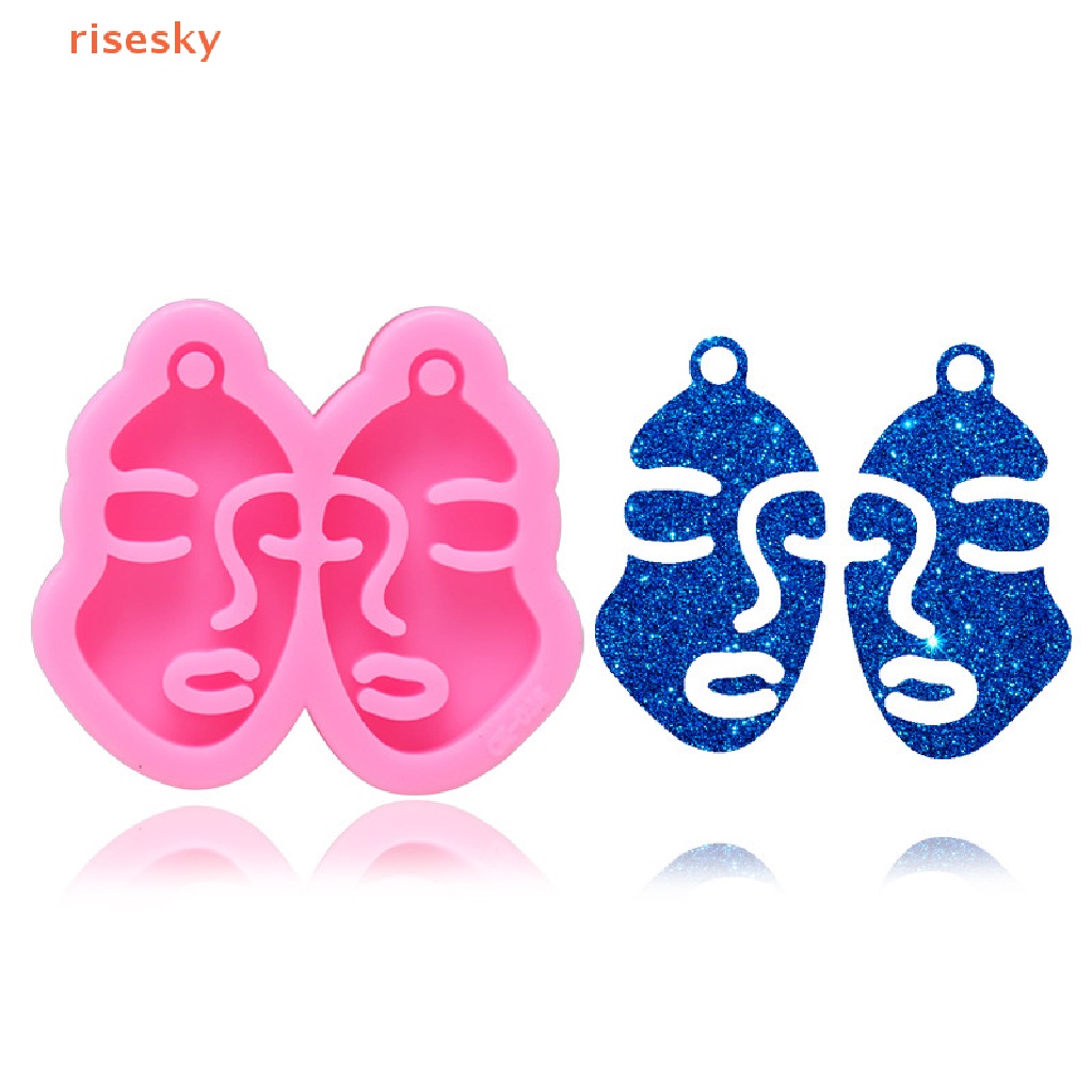 Khuôn Silicone Làm Móc Khóa Hình Khuôn Mặt Trừu Tượng DIY