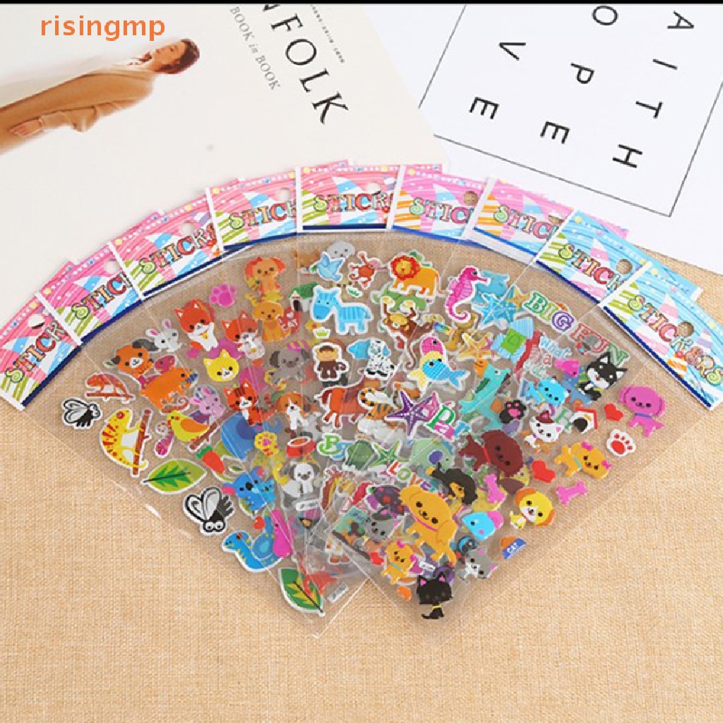 Set 10 Tấm Sticker Hoạt Hình 3D Dán Trang Trí Sổ Tay Cho Bé Trai