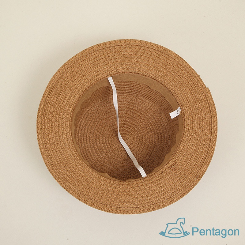 Mũ Cói Rộng Vành Che Nắng Phối Thắt Lưng Bằng Da Thời Trang Mùa Hè Cho Bé Trai Và Gái